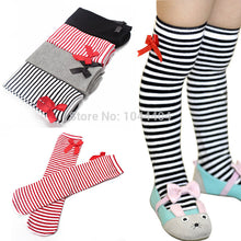 Cotton Kids Baby Bowknot Stripes In tube 1-8Y Girls Dress High Stocking  ILML