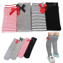 Cotton Kids Baby Bowknot Stripes In tube 1-8Y Girls Dress High Stocking  ILML