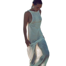 Chiffon Dresses Sexy Women White Beach Dress Casual O-Neck Backless Long Maxi Dress LY3 ILML