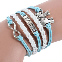 Infinity Braid Love Elephants Chain Leather Charm Plated Silver DIY Bracelet ILML