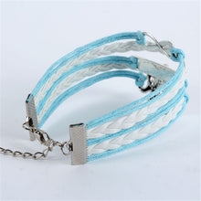 Infinity Braid Love Elephants Chain Leather Charm Plated Silver DIY Bracelet ILML