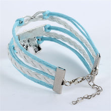 Infinity Braid Love Elephants Chain Leather Charm Plated Silver DIY Bracelet ILML