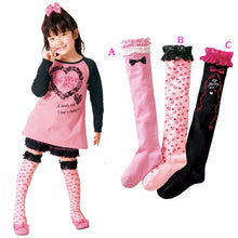 Kids Baby Toddler Cotton High Knee Lace Girls Socks Leg Warm Tight Hose 3-8Y 3 Colors ILML