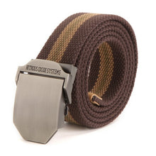 Men Buckle Waistband Handmade Military Canvas Casual Belts Cinturones Hombre ILML