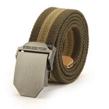 Men Buckle Waistband Handmade Military Canvas Casual Belts Cinturones Hombre ILML