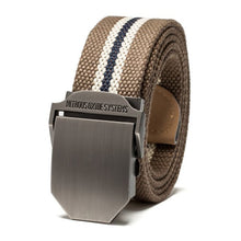 Men Buckle Waistband Handmade Military Canvas Casual Belts Cinturones Hombre ILML