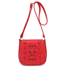 Retro Women's hbags Leather Hollow Bow Floral pattern Tote Shoulder Crossbody Satchel Vintar Messenger Bag  ILML