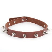 Punk Women Ladies Gothic Leather Choker Heart Chain Spike Rivet Buckle Collar Necklace ILML