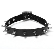Punk Women Ladies Gothic Leather Choker Heart Chain Spike Rivet Buckle Collar Necklace ILML