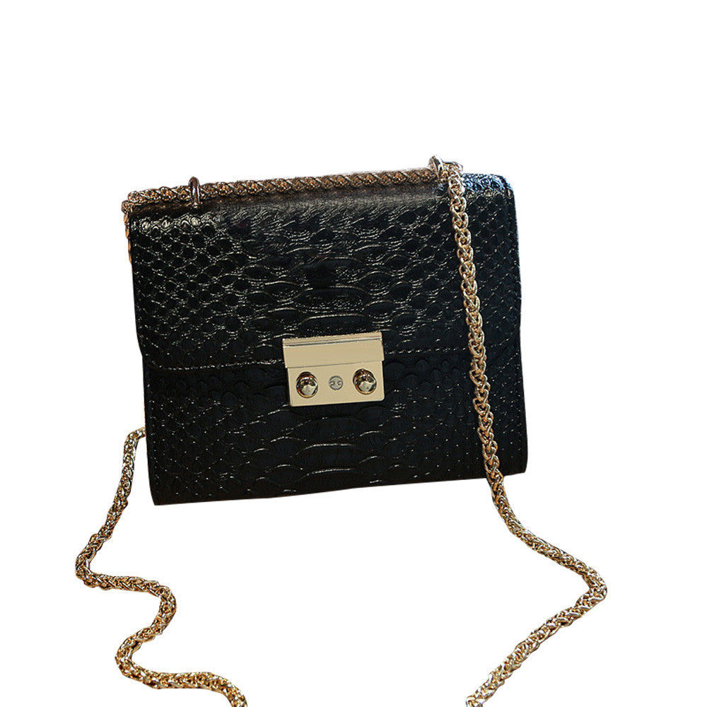 Women Bag Chain Lock Leather Hbags Cross Body Shoulder Bags Mini Bag Small Messenger Bag Cy Color ILML