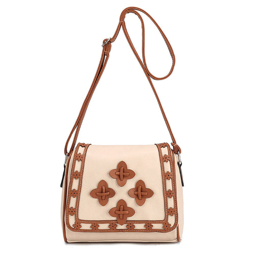 Retro Women Leather Tote Crossbody Hbag Satchel Floral pattern Shoulder Messenger Bag Bolsa Feminina ILML