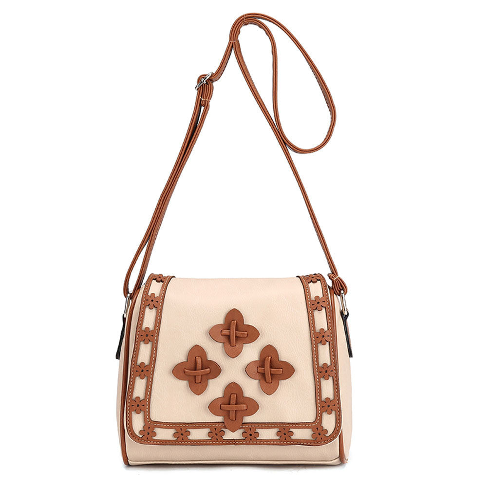 Retro Women Leather Tote Crossbody Hbag Satchel Floral pattern Shoulder Messenger Bag Bolsa Feminina ILML