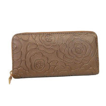 Goforward Lady Women Zipper Leather Clutch Wallet Long Card Rose Embossed Wallet  ILML