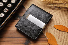Goforward Mens Leather Wallet Silver Money Clip ID Credit Purse  ILML
