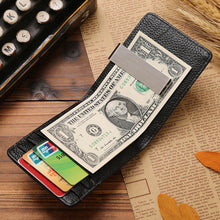 Goforward Mens Leather Wallet Silver Money Clip ID Credit Purse  ILML