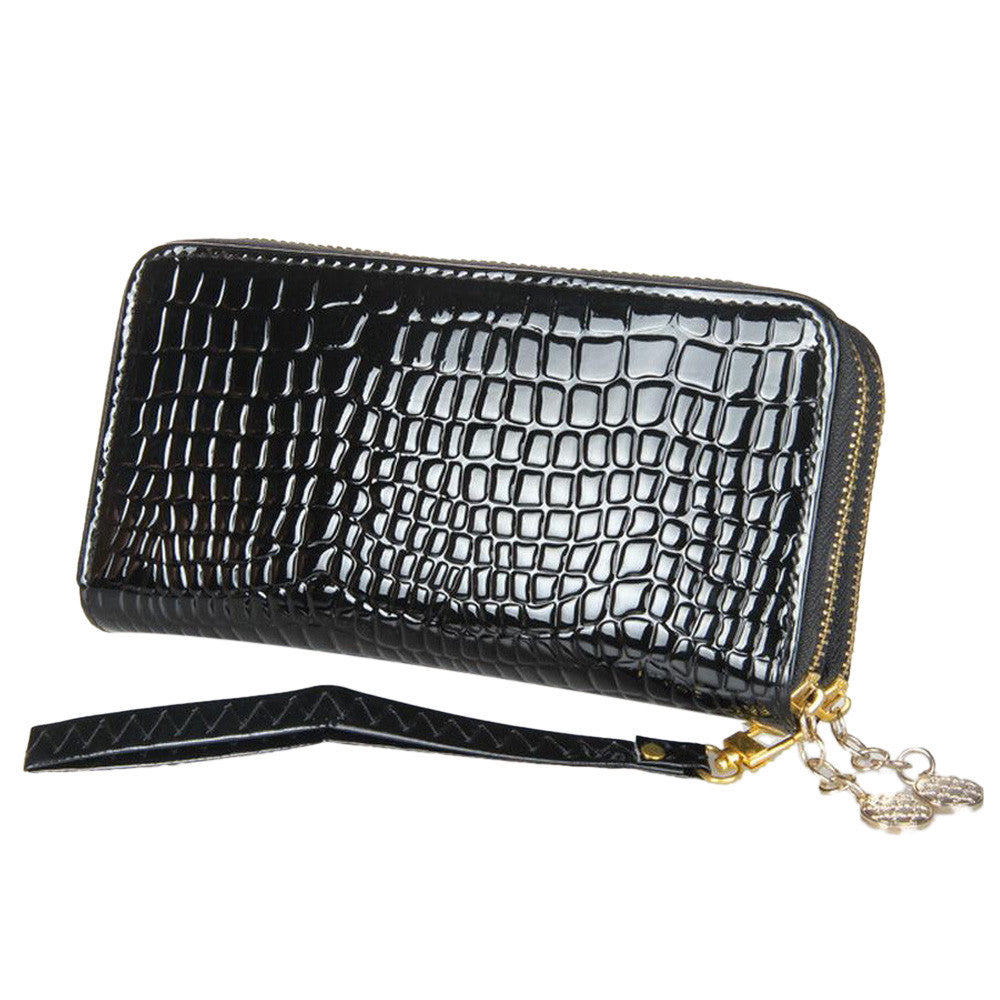 Goforward Multi-Purpose Alligator Pattern Clutch Two Zipper Wallet  ILML