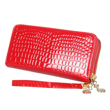Goforward Multi-Purpose Alligator Pattern Clutch Two Zipper Wallet  ILML