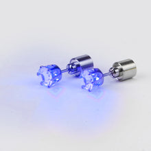 Sold Charm LED Earring Light Up Crown Glowing Crystal Stainless Ear Drop Ear Stud Earring Dance Party Jewelry ILML