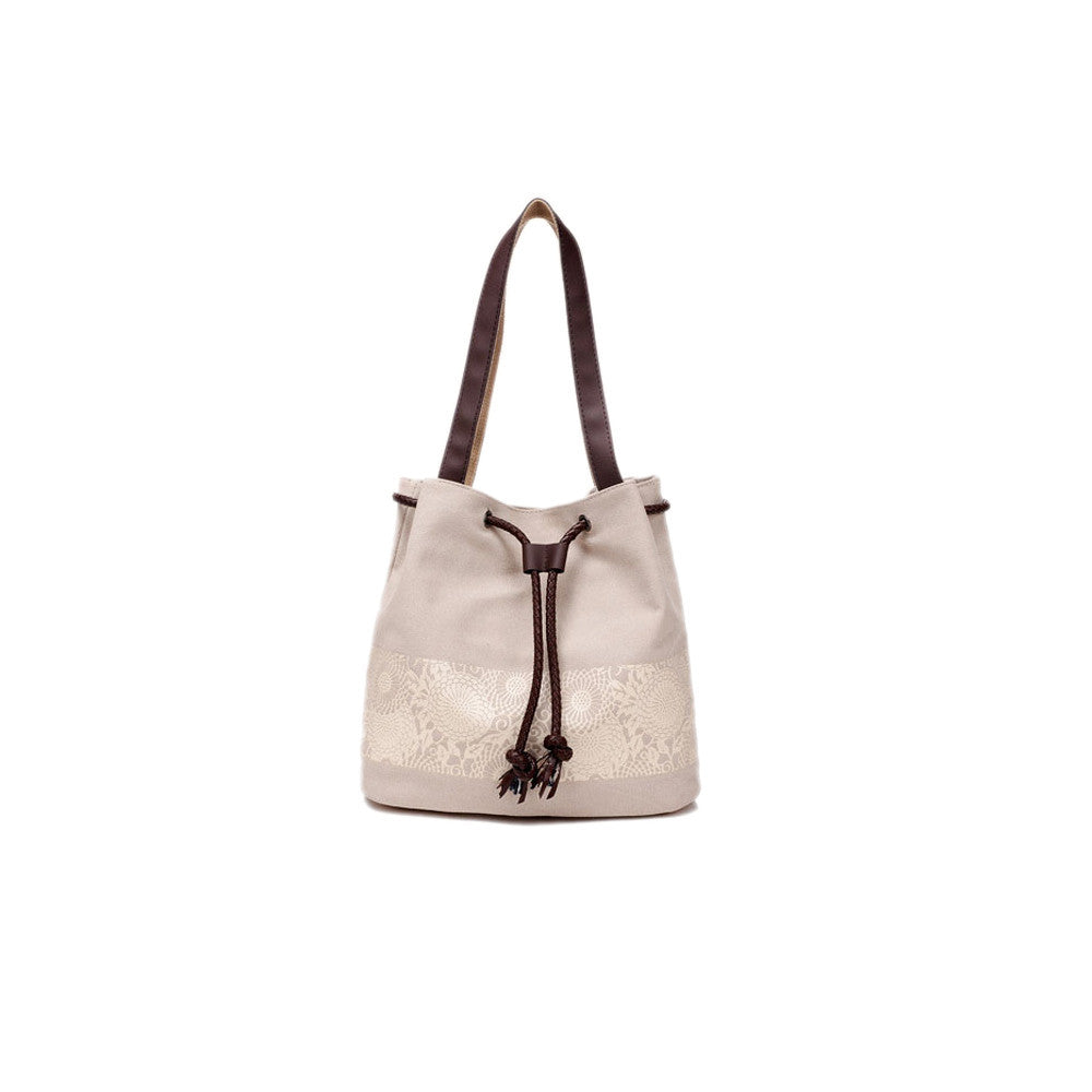 Women Bag Printed Drawstring Shoulder messenger Bag Hbag Diagonal Casual canvas Travel beach Bags bolsa feminina ILML