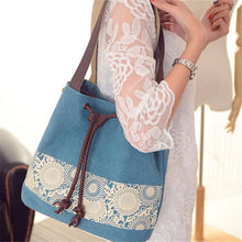 Women Bag Printed Drawstring Shoulder messenger Bag Hbag Diagonal Casual canvas Travel beach Bags bolsa feminina ILML