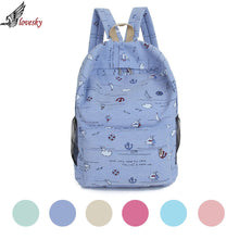 Forward 6 Colors Cartoon Printing Zipper Women Canvas Backpack Daily Backpack 40cm*27cm*14cm  ILML