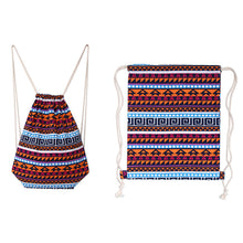 Backpack men women backpack Retro Geometric Printing Bags Drawstring backpacks for girls teenage bag ILML