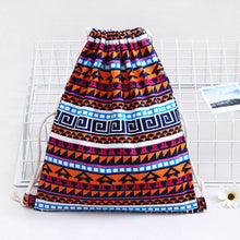 Backpack men women backpack Retro Geometric Printing Bags Drawstring backpacks for girls teenage bag ILML