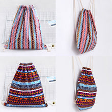 Backpack men women backpack Retro Geometric Printing Bags Drawstring backpacks for girls teenage bag ILML