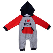 I Love MOM and DAD Baby Hooded Rompers Grow Long Sleeve Jumpsuit Outwear Boys Girls Clothing  ILML