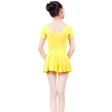 Kid Girls Short Sleeve Leotard Gymnastics Cotton Ballet Dance Dress Dancewear ILML