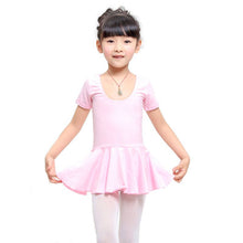Kid Girls Short Sleeve Leotard Gymnastics Cotton Ballet Dance Dress Dancewear ILML