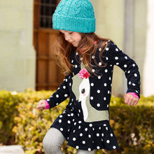 Kids Baby Girls Long Sleeve Lace Dress One-piece Dots Deer Cotton Dresses Toddlers Clothes ILML
