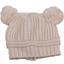 Kids Baby Warm Crochet Hats Knitted Two Balls Beanies Knit Sweater Cap Earflap Hat ILML