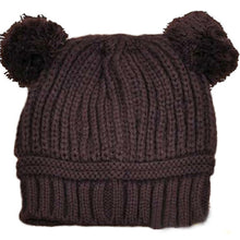 Kids Baby Warm Crochet Hats Knitted Two Balls Beanies Knit Sweater Cap Earflap Hat ILML