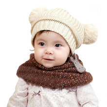 Kids Baby Warm Crochet Hats Knitted Two Balls Beanies Knit Sweater Cap Earflap Hat ILML