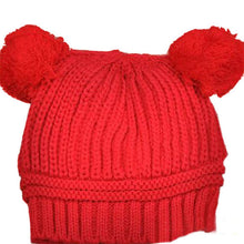 Kids Baby Warm Crochet Hats Knitted Two Balls Beanies Knit Sweater Cap Earflap Hat ILML
