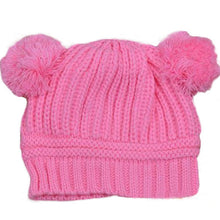 Kids Baby Warm Crochet Hats Knitted Two Balls Beanies Knit Sweater Cap Earflap Hat ILML