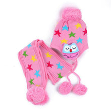 Kids Boys Girls Crochet Warm Beanie Five Pointed Star Baby Earflap Hat ScarfCap 2pcs ILML
