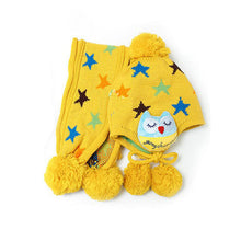 Kids Boys Girls Crochet Warm Beanie Five Pointed Star Baby Earflap Hat ScarfCap 2pcs ILML