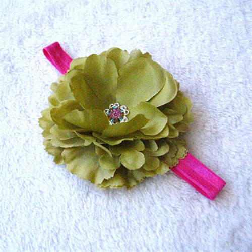 Kids Girl Baby Infant Big Flower Rose Rhinestone Headbands Hair Bow Band Headwear ILML