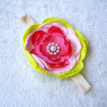 Kids Girl Baby Infant Big Flower Rose Rhinestone Headbands Hair Bow Band Headwear ILML