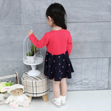 Kids Girl Princess Dress Floral Long Sleeve Fake Two Piece Dots Cotton Dress Girls Clothes 2-4Years ILML