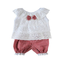 Kids Girls Clothing Sets Lace Children Girl Clothes Set T-Shirt  Lattice Shorts Pants Set Infant Garment  ILML