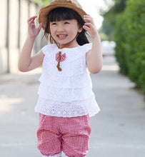 Kids Girls Clothing Sets Lace Children Girl Clothes Set T-Shirt  Lattice Shorts Pants Set Infant Garment  ILML