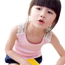 Kids Girls Crochet Hollow Out Floral Tops T Shirts Vest T-shirts Candy Color 0-3Y  ILML