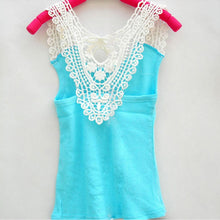 Kids Girls Crochet Hollow Out Floral Tops T Shirts Vest T-shirts Candy Color 0-3Y  ILML