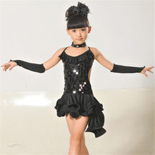 Kids Girls Latin Sets Salsa Tango Sequin Party Dance Dress Skirt Outfits Sz 5-9Y ILML