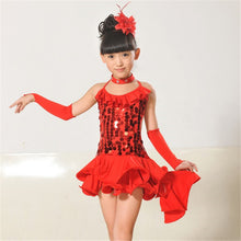 Kids Girls Latin Sets Salsa Tango Sequin Party Dance Dress Skirt Outfits Sz 5-9Y ILML