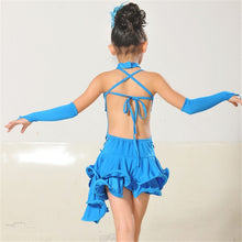 Kids Girls Latin Sets Salsa Tango Sequin Party Dance Dress Skirt Outfits Sz 5-9Y ILML