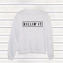Killin It Hoody Pullovers Black White Women Sweatshirts Tops Clothing Letter Print Hoodies ILML